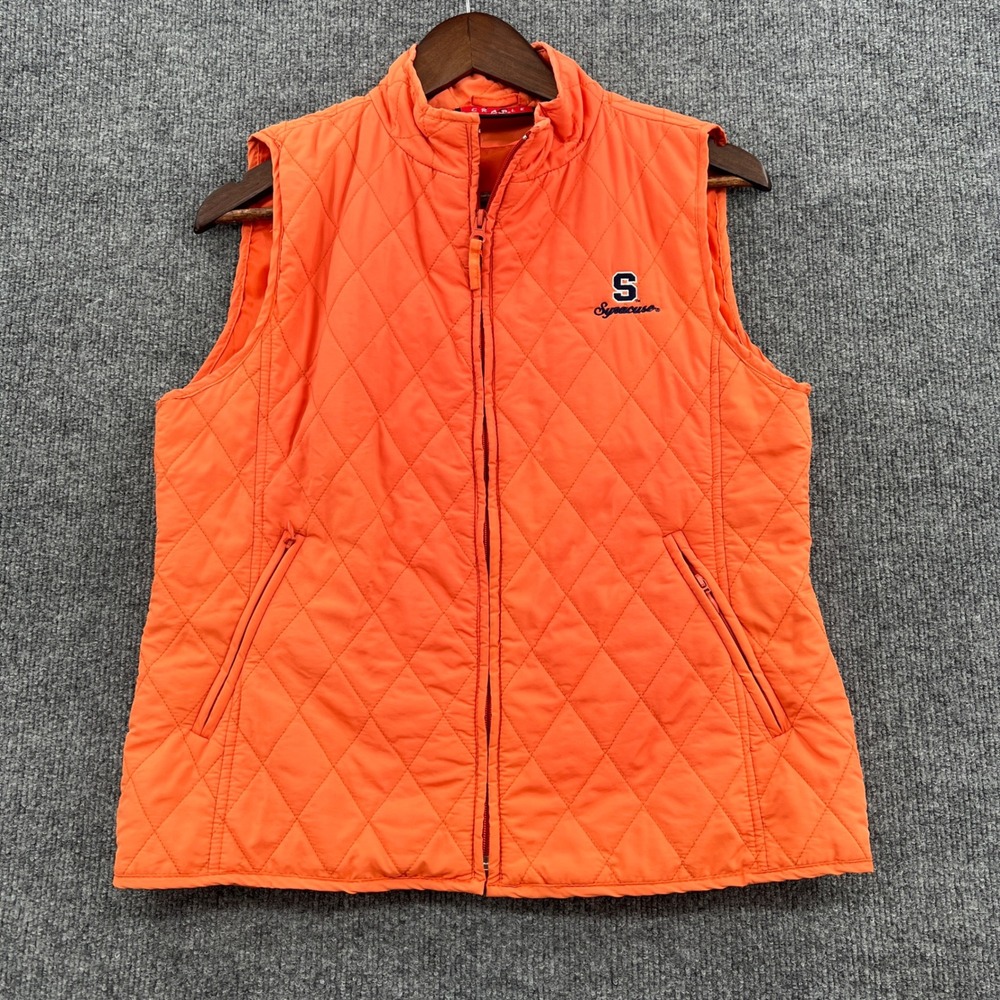 Syracuse University Quilted Vest Women S Orange Sporty Collegiate SU Preppy Otto